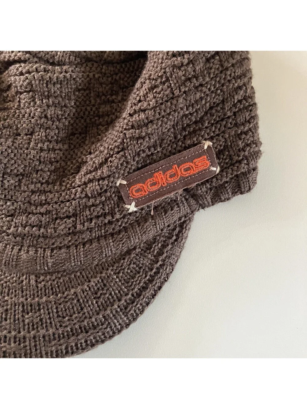 Adidas Vintage 90s Y2K Knit Beanie Hat Brim Bill Skater Cadet Cap Climatawarm